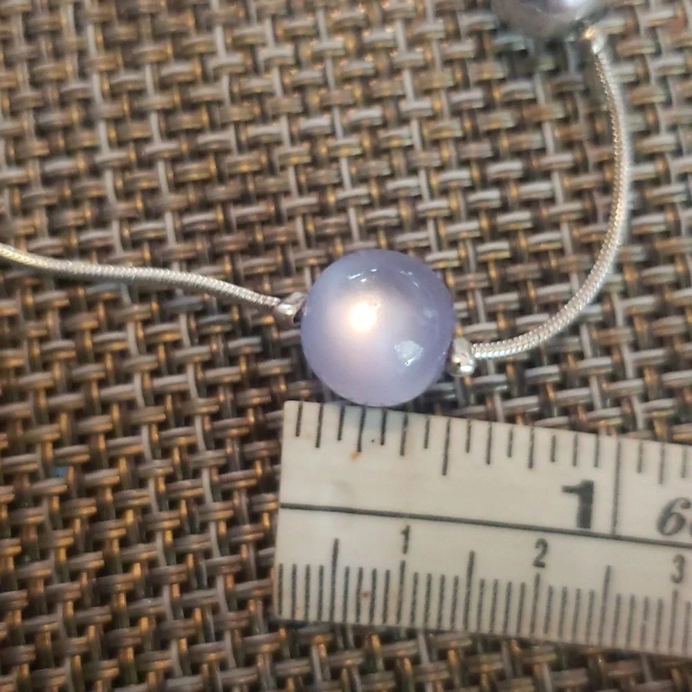 Vintage Necklace with silver tone and lavender  beads